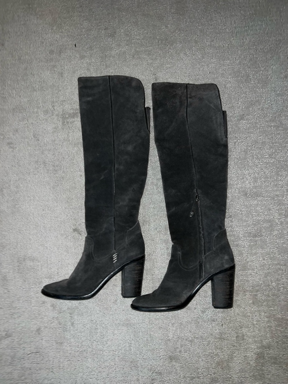 Dolce Vita Black Suede Over-the-Knee Block Heel Boots
